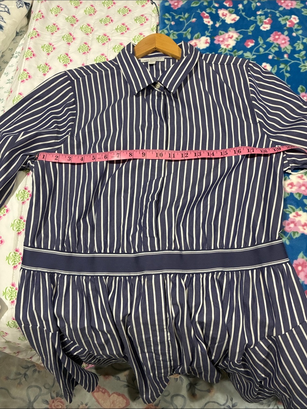 Free Assembly Striped Navy Blue Women’s Shirt Dress NWT XL 16-18 - Picture 5 of 6